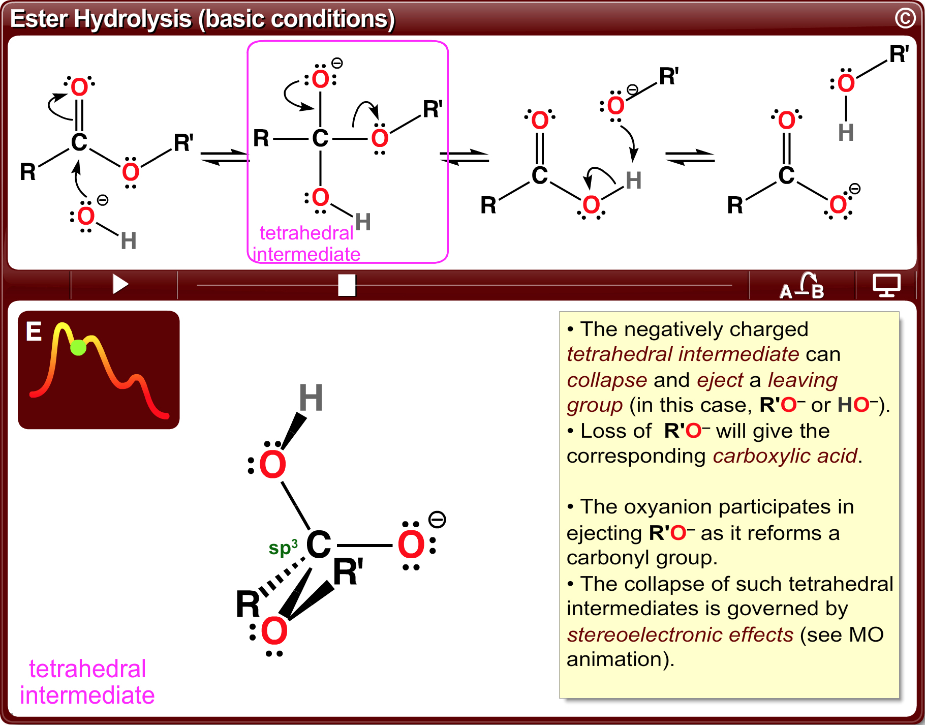 Image of ChemWare for a reaction mechanism shown in curved arrowview.