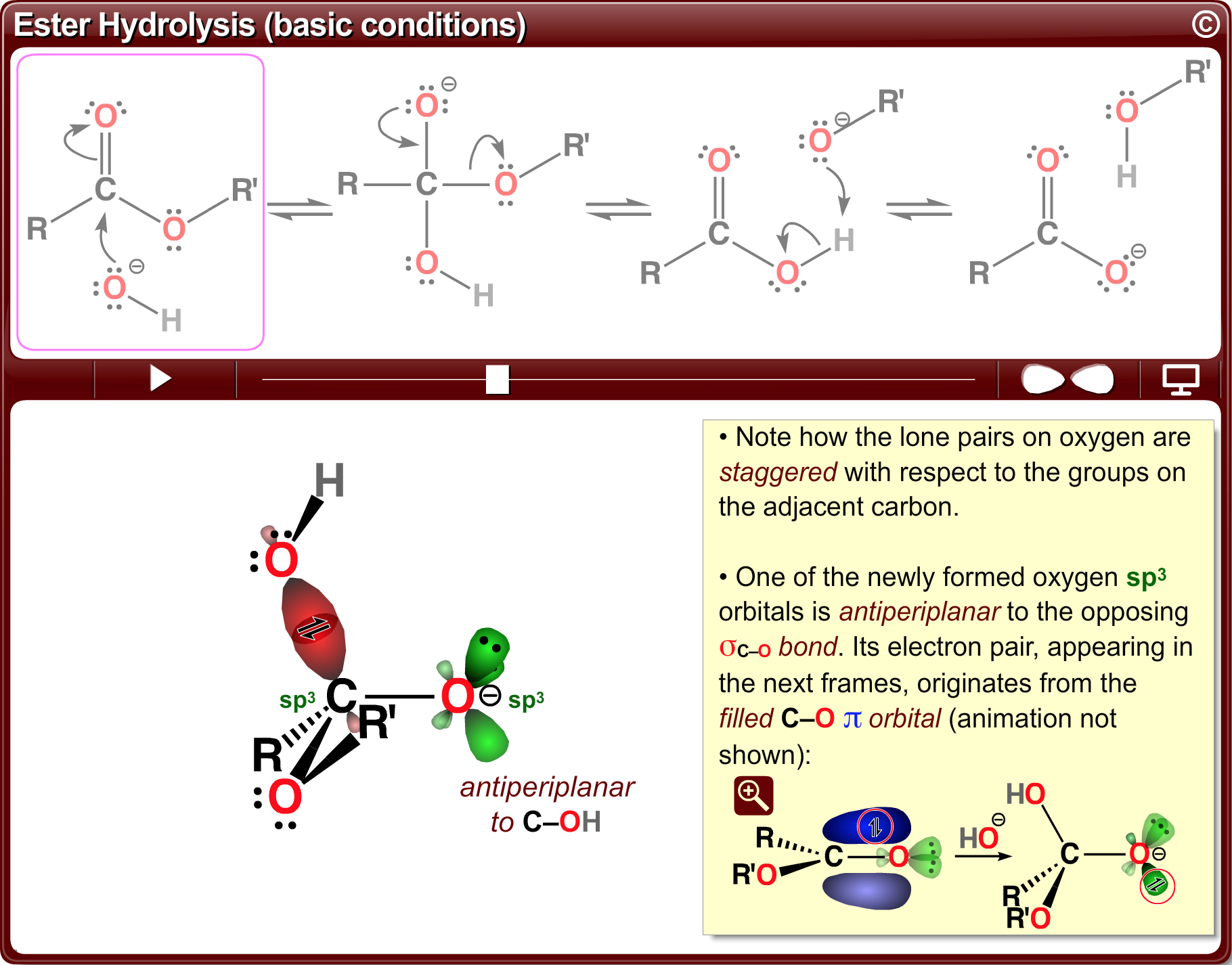 Image of ChemWare for a reaction mechanism shown in orbital view.
